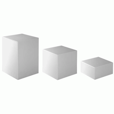 Ασύμετροι κύβοι 20 cm Kit 3 τεμαχίων σε χρώμα λευκό High Gloss