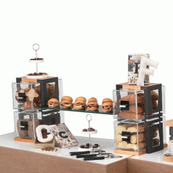 Atrax Kit αρτοποιημάτων με 2 συρταριέρες 35Πx110Μx42Υ μαύρο κρύσταλλο 25x65