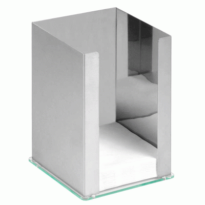 Ανοξείδωτη χαρτοπετσετοθήκη για χαρτοπετσέτα εστιατορίου 24x24cm