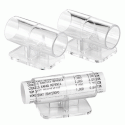 Σωληνάκι αντιανεμική θήκη απόδειξης ταμειακής διαφανές Plexiglass σε συσκευασία των 12τμχ