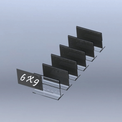 Κιτ σήμανσης "T" 6τμχ 6x9cm καρτοθήκη Plexiglass με μαύρη κάρτα 2 όψεων Κιτ σήμανσης "T" 6τμχ 6x9cm καρτοθήκη Plexiglass με μαύρη κάρτα 2 όψεων