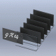 Κιτ σήμανσης "T" 6τμχ 9x14cm καρτοθήκη Plexiglass με μαύρη κάρτα 2 όψεων