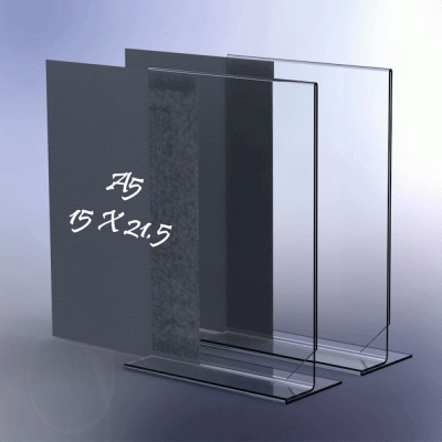 Κιτ σήμανσης "T" 2τμχ A5 10x21cm εντυποθήκη Plexiglass με μαύρη κάρτα 2 όψεων