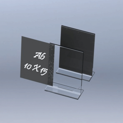 Κιτ σήμανσης "T" 6τμχ A6 10x15cm καρτοθήκη Plexiglass με μαύρη κάρτα 2 όψεων