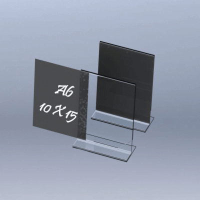 Κιτ σήμανσης "T" 2τμχ A6 10x15cm καρτοθήκη Plexiglass με μαύρη κάρτα 2 όψεων