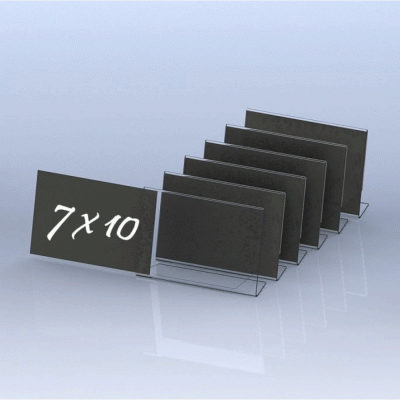 Κιτ σήμανσης "L" 1όψης 7x10cm καρτοθήκη Plexiglass με κλίση με μαύρη κάρτα σε συσκευασία 6τμχ
