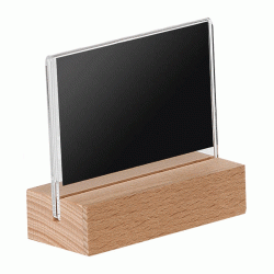 Κιτ σήμανσης "T" 3τμχ διαστάσεων 4x6cm Plexiglass με μαύρη κάρτα και βάση οξιά 2 όψεων