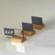 Κιτ σήμανσης "T" 3τμχ διαστάσεων 4x6cm Plexiglass με μαύρη κάρτα και βάση οξιά 2 όψεων