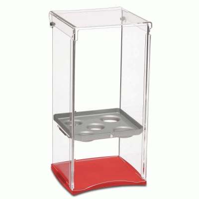 Βιτρίνα Plexiglass 5 θέσεων για χωνάκια με κόκκινη βάση