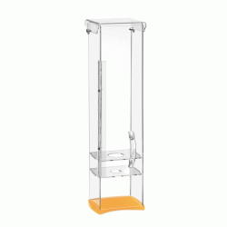 Χωνοθήκη Plexiglass μονή με κίτρινη ματ βάση