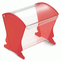 Koυταλοθήκη Plexiglass με ανακλεινόμενη πόρτα σε κόκκινο ματ Koυταλοθήκη Plexiglass με ανακλεινόμενη πόρτα σε κόκκινο ματ