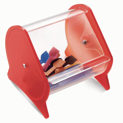 Koυταλοθήκη Plexiglass με πόρτα Roll Top σε χρώμα κόκκινο ματ