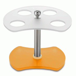 Μοντέρνο Stand αναμονής παλέτα 4 θέσεων Plexiglass Frost & κίτρινο χρώμα