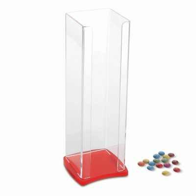 Κυπελοθήκη Plexiglass για μεσαίο κύπελο (2-3 Μπάλες) με βάση σε χρώμα κόκκινο ματ
