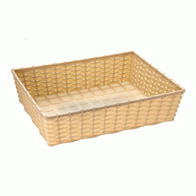 Καλάθι ψωμιού Polyrattan 40 X 30 X 10h Cm σε φυσικό χρώμα ξύλου