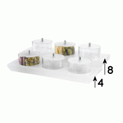 Studio Buffet Organizer 3X1,3 λίτρα με βάση Plexiglass αμμοβολής 8cmH