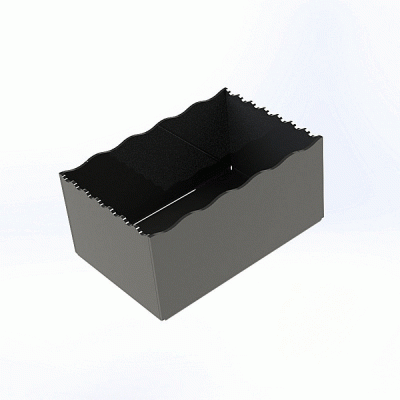 Μαύρος μοντέρνος δίσκος με κυματοειδές άκρο διαστάσεων 14x21xΥ10cm