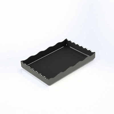 Μοντέρνος δίσκος με κυματοειδές άκρο σε χρώμα μαύρο διαστάσεων 14x21xΥ2cm