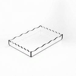 Δίσκος διάφανος με κυματοειδές άκρο σε διάσταση 42x28xΥ5cm