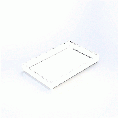 Μοντέρνος δίσκος με κυματοειδές άκρο διαστάσεων 14x21xΥ2cm σε λευκό χρώμα