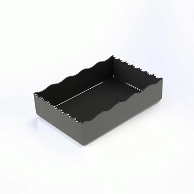 Μοντέρνος μαύρος δίσκος με κυματοειδές άκρο διαστάσεων 14x21xΥ5cm