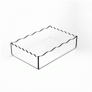 Μοντέρνος δίσκος διάφανος με κυματοειδές άκρο διαστάσεων 14x21xΥ5cm 