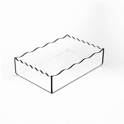 Μοντέρνος δίσκος διάφανος με κυματοειδές άκρο διαστάσεων 28x21xΥ5cm