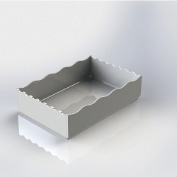 Μοντέρνος δίσκος με κυματοειδές άκρο διαστάσεων 14x21xΥ5cm σε λευκό χρώμα