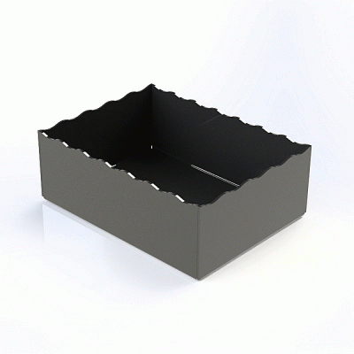 Μοντέρνος μαύρος δίσκος με κυματοειδές άκρο διαστάσεων 28x21xΥ10cm