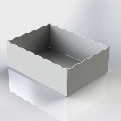 Μοντέρνος δίσκος με κυματοειδές άκρο διαστάσεων 28x21xΥ10cm σε λευκό χρώμα