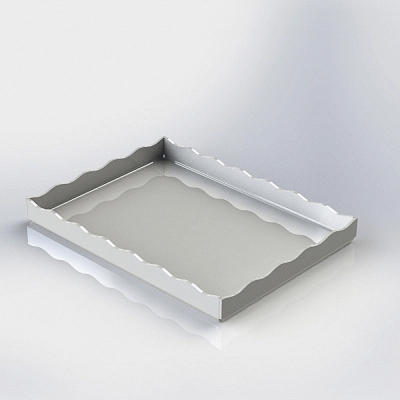 Μοντέρνος δίσκος με κυματοειδές άκρο διαστάσεων 28x21xΥ2cm σε λευκό χρώμα