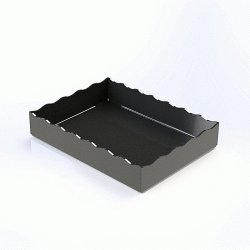 Μοντέρνος δίσκος με κυματοειδές άκρο διαστάσεων 28x21xΥ5cm σε μαύρο χρώμα