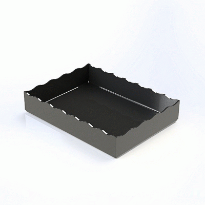 Μοντέρνος δίσκος με κυματοειδές άκρο διαστάσεων 28x21xΥ5cm σε μαύρο χρώμα