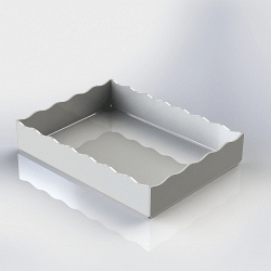 Μοντέρνος δίσκος με κυματοειδές άκρο διαστάσεων 28x21xΥ5cm σε λευκό χρώμα