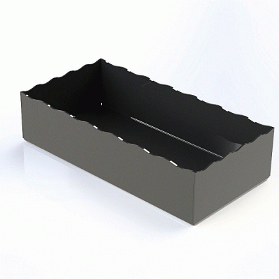 Μοντέρνος δίσκος με κυματοειδές άκρο διαστάσεων 42x21xΥ10cm σε μαύρο χρώμα