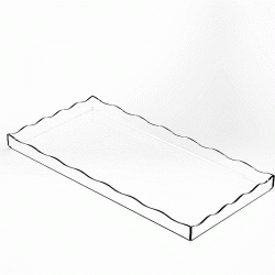 Μοντέρνος διάφανος δίσκος με κυματοειδές άκρο διαστάσεων 42x21xΥ2cm