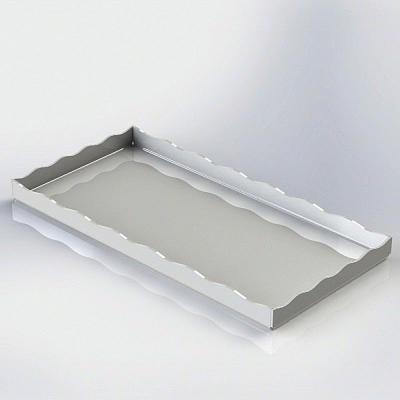Λευκός δίσκος με κυματοειδές άκρο διαστάσεων 42x21xΥ2cm 