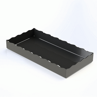Μοντέρνος δίσκος με κυματοειδές άκρο διαστάσεων 42x21xΥ5cm σε μαύρο χρώμα