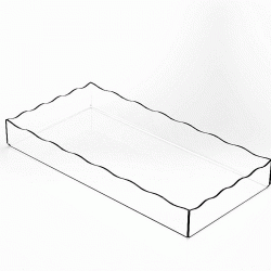 Μοντέρνος δίσκος διάφανος με κυματοειδές άκρο διαστάσεων 42x21xΥ5cm