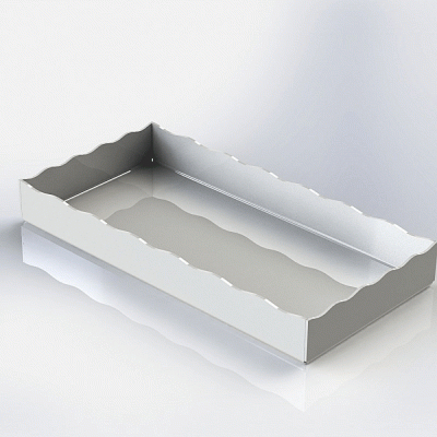 Δίσκος με κυματοειδές άκρο διαστάσεων 42x21xΥ5cm σε λευκό χρώμα