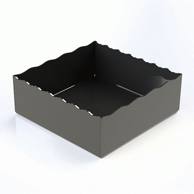 Μοντέρνος δίσκος με κυματοειδές άκρο διαστάσεων 28x28xΥ10cm σε μαύρο χρώμα