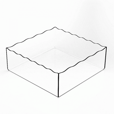 Δίσκος διάφανος τετράγωνος με κυματοειδές άκρο διαστάσεων 28x28xΥ10cm