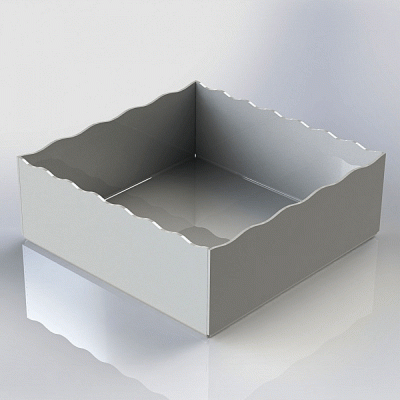 Μοντέρνος δίσκος με κυματοειδές άκρο διαστάσεων 28x28xΥ10cm σε χρώμα λευκό