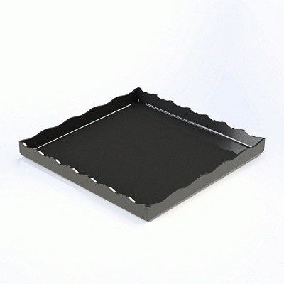 Δίσκος με κυματοειδές άκρο διαστάσεων 28x28xΥ2cm σε μαύρο χρώμα