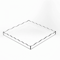 Δίσκος διάφανος με κυματοειδές άκρο διαστάσεων 28x28xΥ2cm  