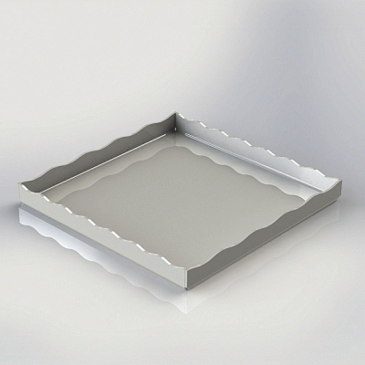 Δίσκος λευκός με κυματοειδές άκρο διαστάσεων 28x28xΥ2cm 