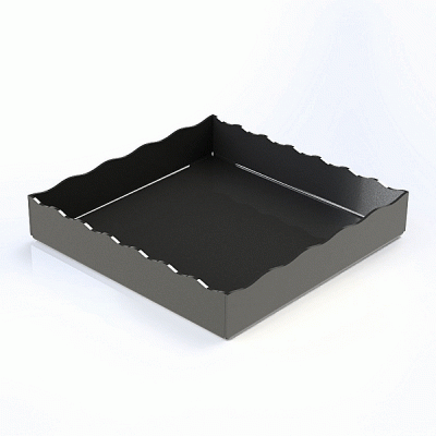 Δίσκος σε χρώμα μαύρο με κυματοειδές άκρο διαστάσεων 28x28xΥ5cm