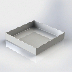 Δίσκος λευκός με κυματοειδές άκρο σε διάσταση 28x28xΥ5cm