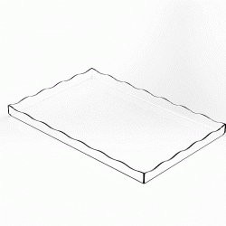 Δίσκος διάφανος σε χρώμα  με κυματοειδές άκρο σε διάσταση 42x28xΥ2cm