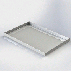 Δίσκος σε χρώμα λευκό με κυματοειδές άκρο σε διάσταση 42x28xΥ2cm